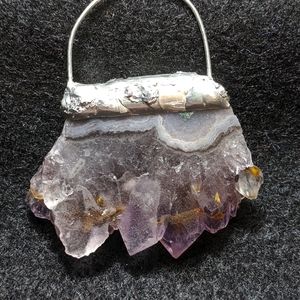 Large amethyst crystal pendant